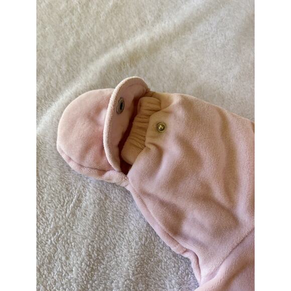 Carter’s Pink with Bunny Zip Snowsuit Bunting Sz 6-9 Months Snap Mittens Booties - Picture 7 of 11